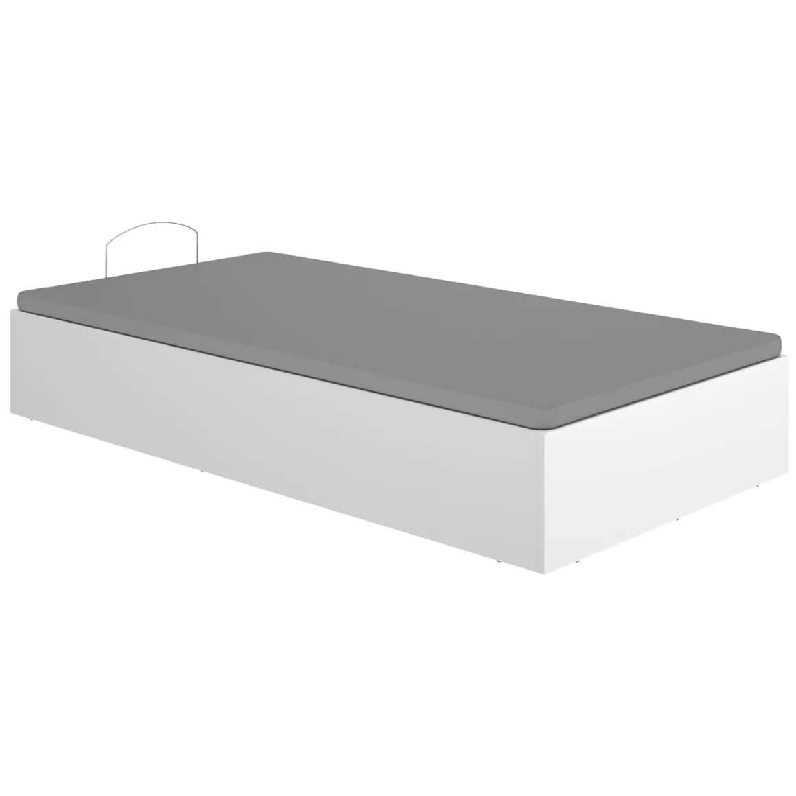 Letti Contenitore|Letti Singoli > Dmora Letto Singolo Contenitore Dimensione Materasso 90x190 cm, - Lufkin Bianco