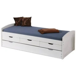 Letti Contenitore|Letti Singoli > Dmora Letto Singolo Contenitore Dimensione Materasso 90x190 cm, Stuttura con Angoli Arrotondati - Arcata Bianco