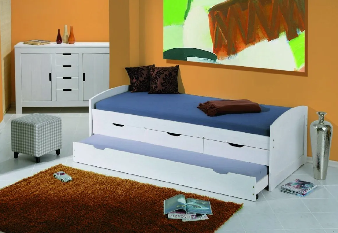 Letto Singolo Bianco Contenitore Dimensione Materasso 90x190 cm, Singolo - Spoltore