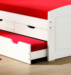 Letti Contenitore|Letti Singoli > Dmora Letto Singolo Contenitore Dimensione Materasso 90x190 cm, Stuttura con Angoli Arrotondati - Arcata Bianco