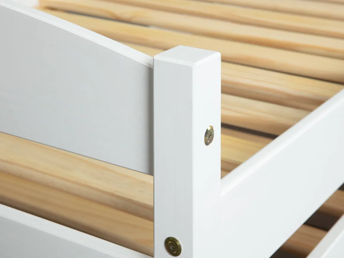 Letto Singolo Bianco Contenitore Singolo, - Anaunia