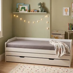 Letto Singolo Bianco Contenitore Singolo, - Sibari