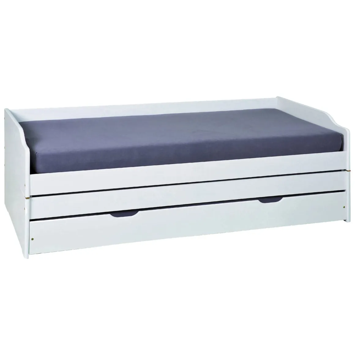 Letto Singolo Bianco Contenitore Singolo, - Sibari