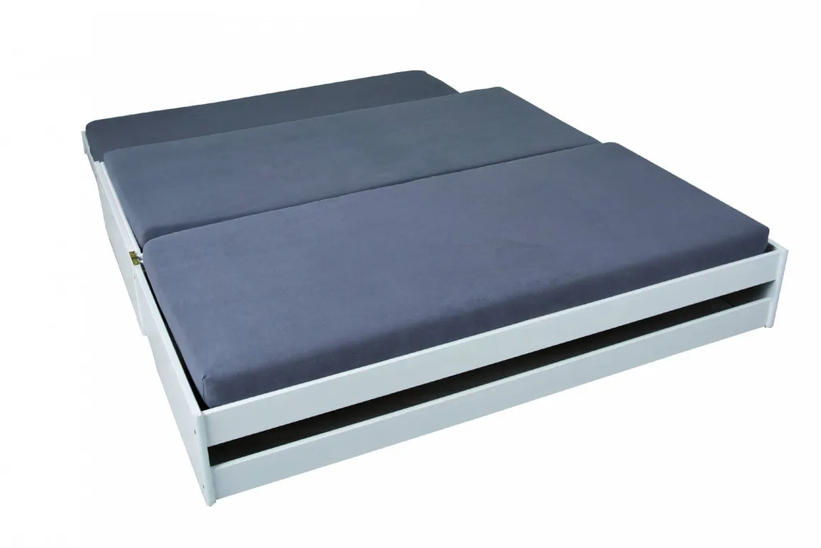 Letto Singolo Bianco Contenitore Singolo, - Sibari