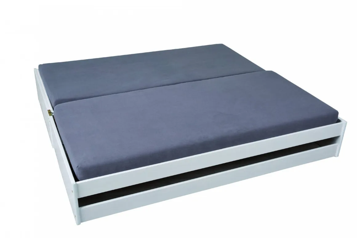 Letto Singolo Bianco Contenitore Singolo, - Sibari