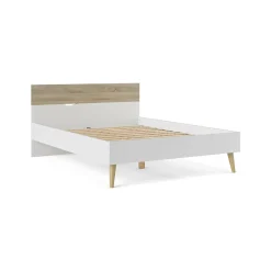 Letto singolo bianco e quercia 145x197cm rete inclusa - Avio