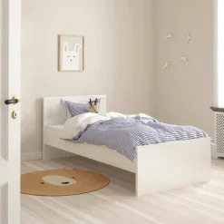 Letto singolo bianco lucido 96x196cm adatto per materasso 190x90 cm - Assar
