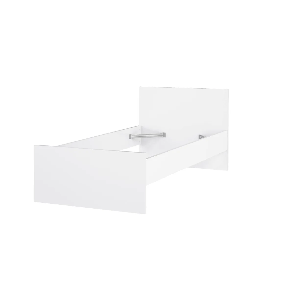 Letto singolo bianco lucido 96x196cm adatto per materasso 190x90 cm - Assar