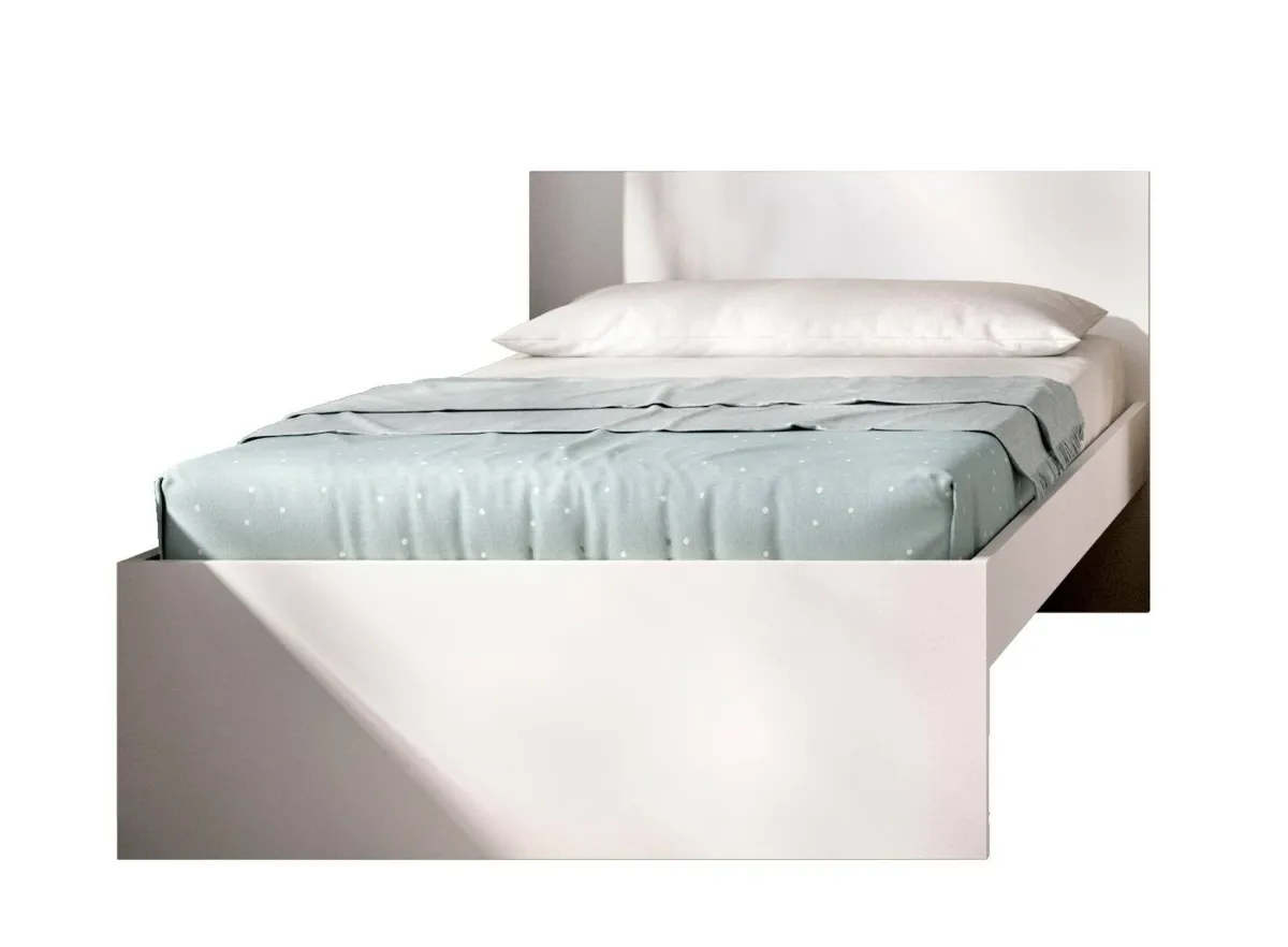 Letti Singoli > Dmora Letto singolo 194x95cm adatto per materasso 90x190 cm - Haikui Bianco