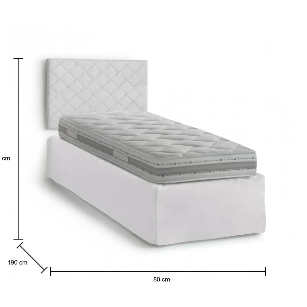 Letti Singoli|Camera Da Letto > Dmora Letto singolo 80x190cm materasso incluso - Ascra Bianco