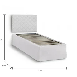 Letto singolo bianco 5x90cm rete inclusa - Accu