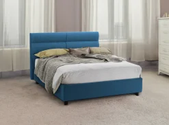 Letti Contenitore|Letti Singoli > Dmora Letto Singolo Materasso Incluso Sfoderabile, Contenitore Made in Italy - Adalpina Blu