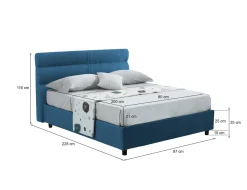 Letti Contenitore|Letti Singoli > Dmora Letto Singolo Materasso Incluso Sfoderabile, Contenitore Made in Italy - Adalpina Blu