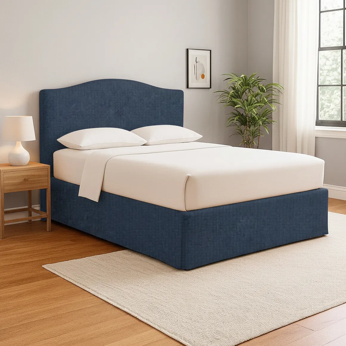 Letti Contenitore|Letti Singoli > Dmora Letto Singolo Sfoderabile Contenitore, Dimensione Materasso 90x190 cm - Quisquina Blu