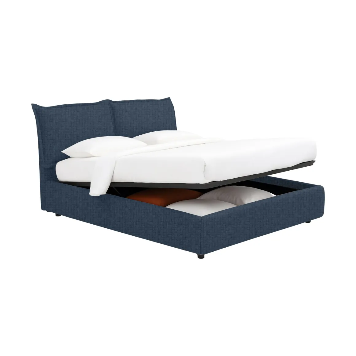 Letti Contenitore|Letti Singoli > Dmora Letto Singolo Sfoderabile Contenitore, Dimensione Materasso 90x190 cm - Sinio Blu