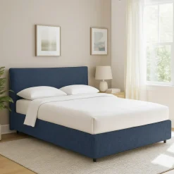 Letti Contenitore|Letti Singoli > Dmora Letto Singolo Sfoderabile Contenitore, Dimensione Materasso 90x200 cm - Cerzeto Blu
