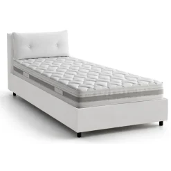 Letti Singoli|Letti Contenitore > Dmora Letto singolo con contenitore 95x205cm chic - Asio Bianco