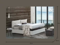 Letto singolo con contenitore bianco 95x205 - Albiate