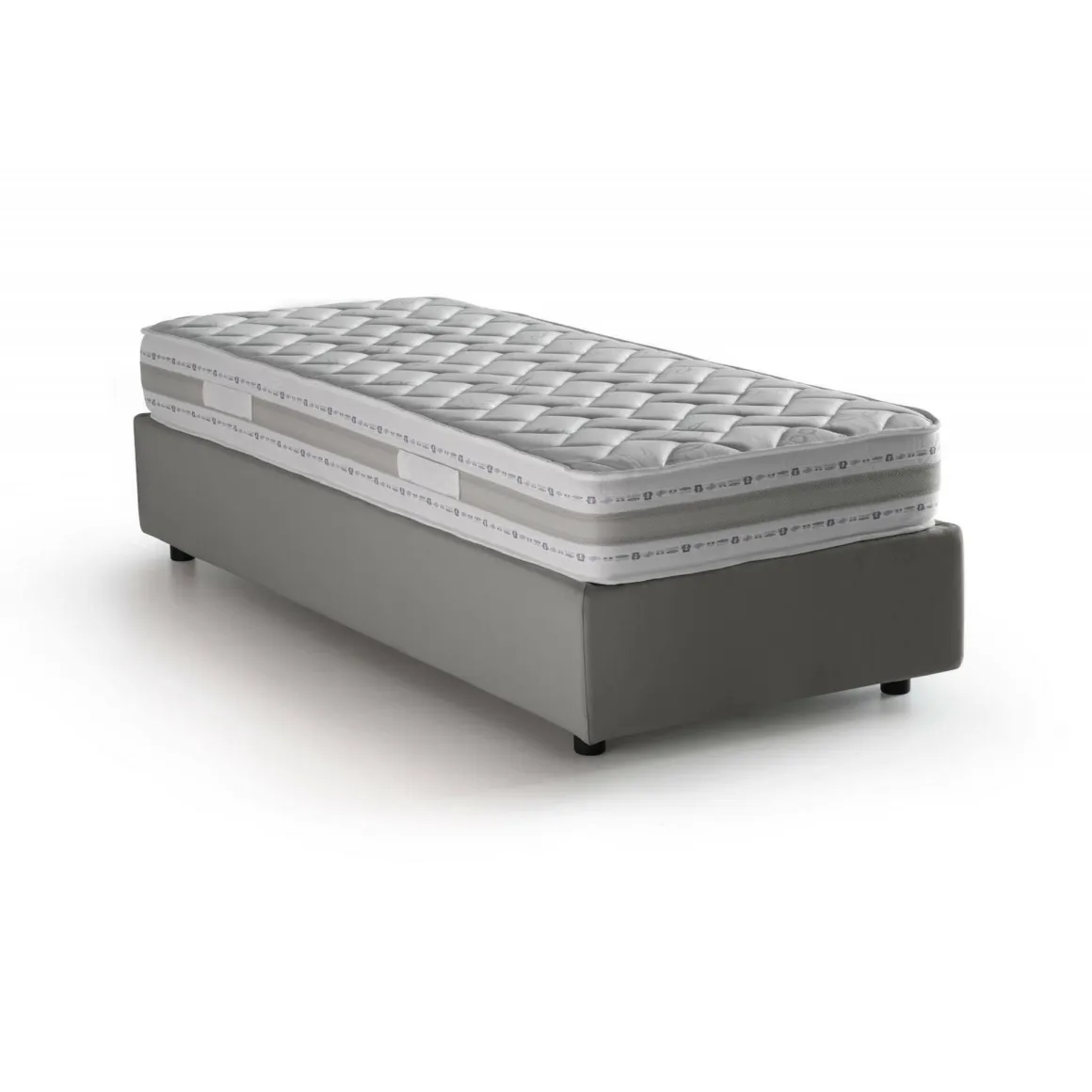 Letto singolo con contenitore grigio 95x205 - Agenta
