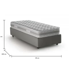 Letto singolo con contenitore grigio 95x205 - Agenta