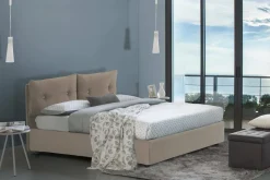 Letto singolo con contenitore tortora 95x205cm comodo - Anzi