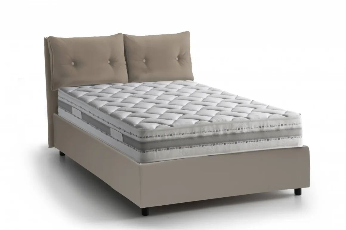 Letto singolo con contenitore tortora 95x205cm comodo - Anzi