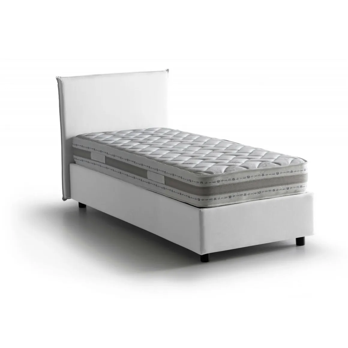 Letti Singoli|Camera Da Letto > Dmora Letto singolo contenitore 105x205cm sfoderabile - Aigor Bianco