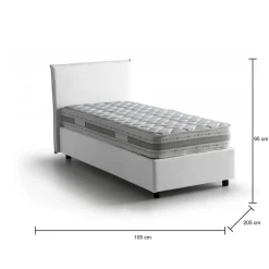Letti Singoli|Camera Da Letto > Dmora Letto singolo contenitore 105x205cm sfoderabile - Aigor Bianco