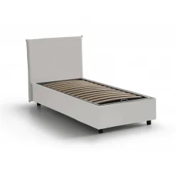 Letti Singoli|Letti Contenitore > Dmora Letto singolo contenitore 95x205cm comodo - Arcisate Bianco