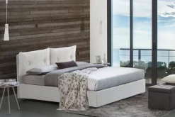 Letto singolo contenitore bianco 95x205cm moderno - Ildegarda