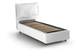 Letti Singoli|Letti Contenitore > Dmora Letto singolo contenitore 95x205cm stabile - Ermanna Bianco