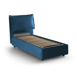 Letti Singoli|Letti Contenitore > Dmora Letto singolo contenitore 105x205cm sfoderabile - Animal Blu