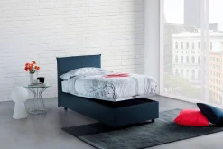 Letto singolo contenitore blu 105x215cm sfoderabile - Alder