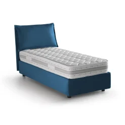 Letti Singoli|Letti Contenitore > Dmora Letto singolo contenitore 95x205cm rivestito in tessuto - Adoxa Blu