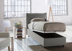 Letti Singoli|Letti Contenitore > Dmora Letto singolo contenitore 105x205cm in legno - Animal Grigio
