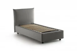 Letti Singoli|Camera Da Letto > Dmora Letto singolo contenitore 110x215cm materasso incluso - Astianatte Grigio