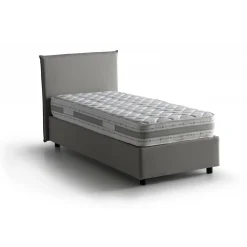 Letti Singoli|Camera Da Letto > Dmora Letto singolo contenitore 95x205cm rivestito in tessuto - Alto Grigio