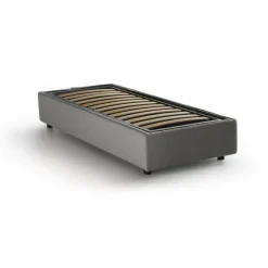 Letto singolo contenitore grigio 95x205cm sfoderabile - Adoxa