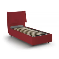 Letto singolo contenitore rosso 105x215cm rete inclusa - Abroghat