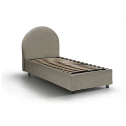 Letto singolo contenitore tortora 95x205cm adatto per materasso 190x80 cm - Amantea