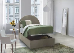 Letto singolo contenitore tortora 95x205cm adatto per materasso 190x80 cm - Amantea