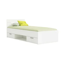 Letto singolo economico bianco opaco 94x204cm adatto per materasso 200x90 cm - Zone
