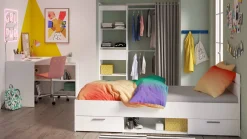 Letto singolo economico bianco opaco 94x204cm adatto per materasso 200x90 cm - Zone