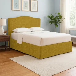 Letti Contenitore|Letti Singoli > Dmora Letto Singolo Sfoderabile Contenitore, Dimensione Materasso 90x190 cm - Quisquina Giallo Ocra