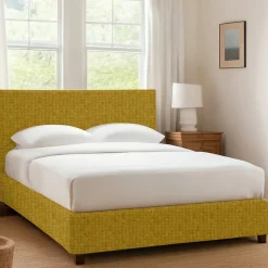 Letti Contenitore|Letti Singoli > Dmora Letto Singolo Sfoderabile Contenitore, Dimensione Materasso 90x190 cm - Ripi Giallo Ocra
