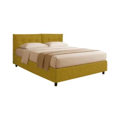 Letti Contenitore|Letti Singoli > Dmora Letto Singolo Sfoderabile Contenitore, Dimensione Materasso 90x190 cm - Supino Giallo Ocra
