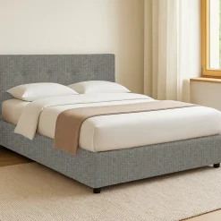 Letti Singoli > Dmora Letto Singolo Sfoderabile Contenitore, Dimensione Materasso 90x190 cm - Fiumalbo Grigio Cenere