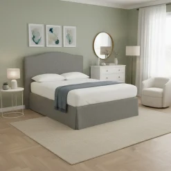 Letti Contenitore|Letti Singoli > Dmora Letto Singolo Sfoderabile Contenitore, Dimensione Materasso 90x190 cm - Quisquina Grigio Cenere