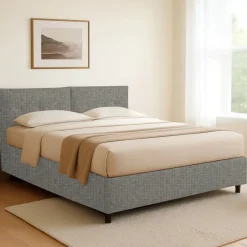 Letti Contenitore|Letti Singoli > Dmora Letto Singolo Sfoderabile Contenitore, Dimensione Materasso 90x190 cm - Supino Grigio Cenere