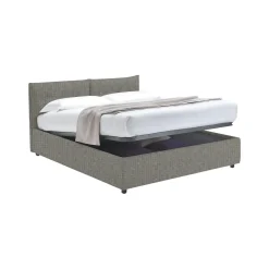 Letto Singolo Grigio Cenere Sfoderabile Contenitore, Dimensione Materasso 90x190 cm - Stazzano